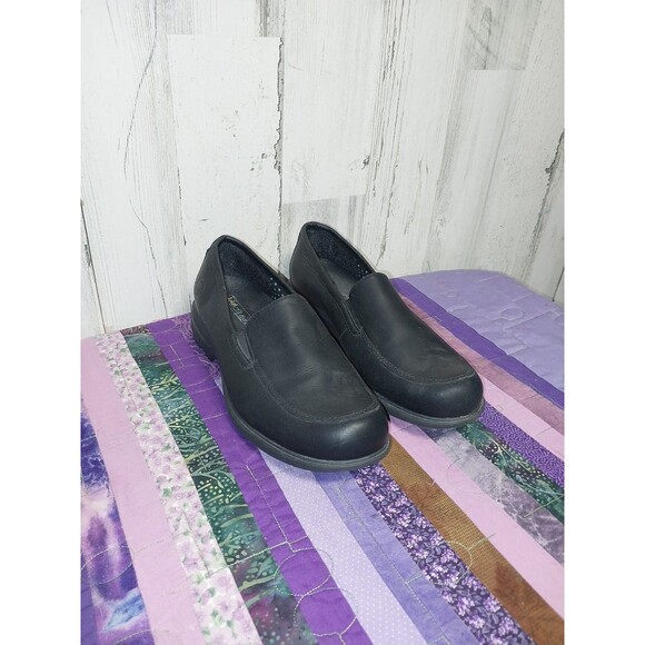Timberland Pro Precise Fit Black Leather Slip On Women's Size 6/6.5 Slip Resist - Picture 1 of 10